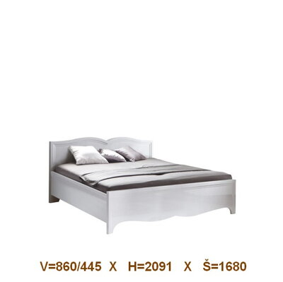 Milano MI-posteľ 2, 180, biely vysoký lesk (bez roštu)